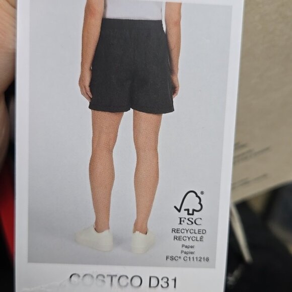 Frank & Oak Size L Black Linen Blend High Waisted Pull On Shorts - Picture 9 of 9